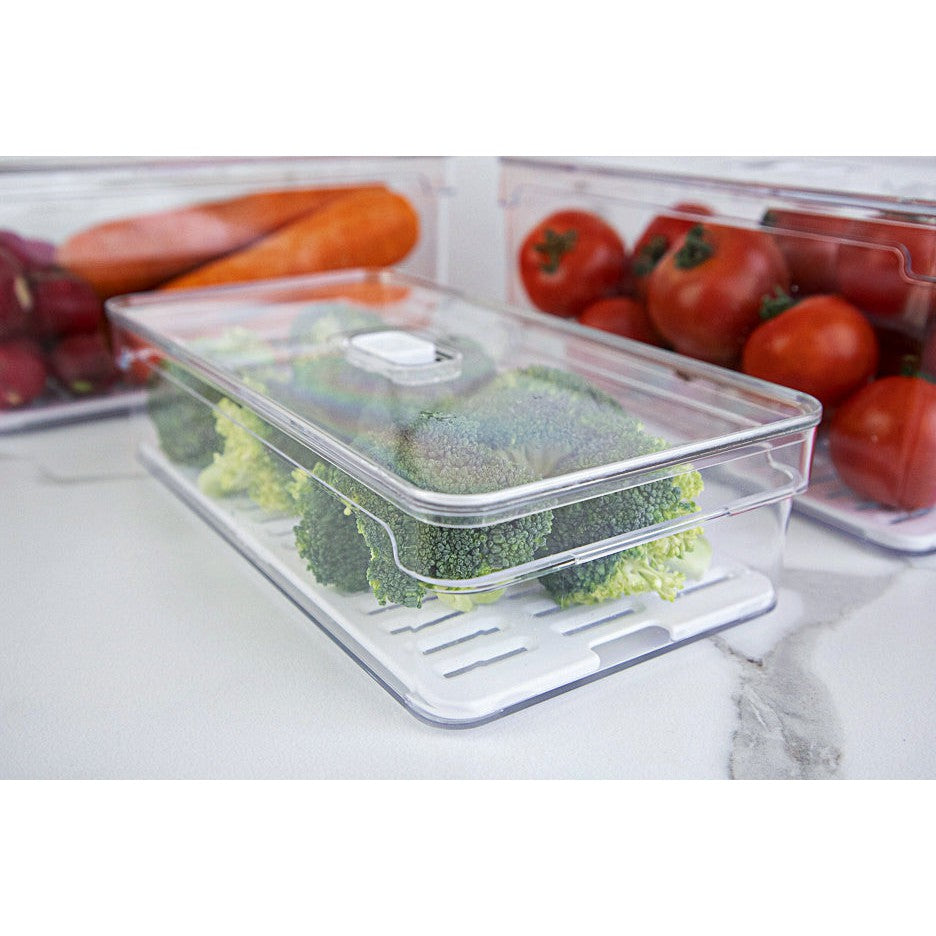 Organizador para refrigeradora Clear Fresh con tapa