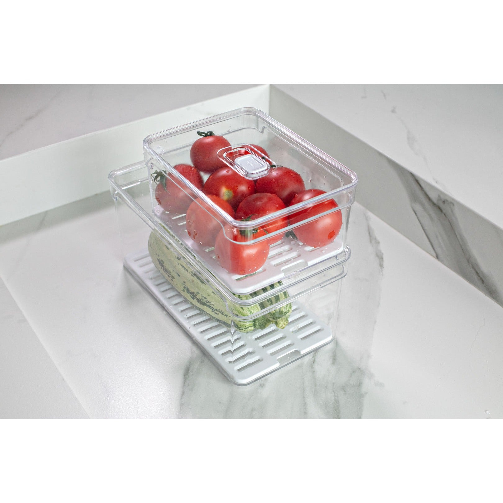 Organizador para refrigeradora Clear Fresh con tapa