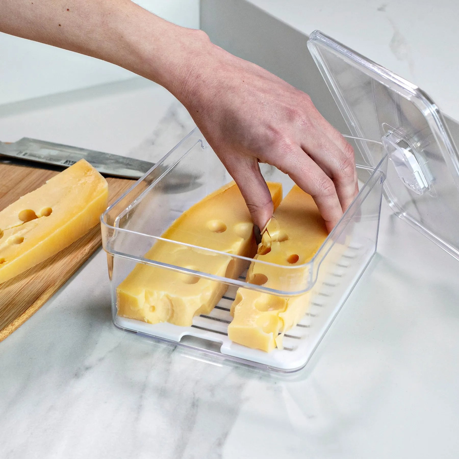 Organizador para refrigeradora Clear Fresh con tapa