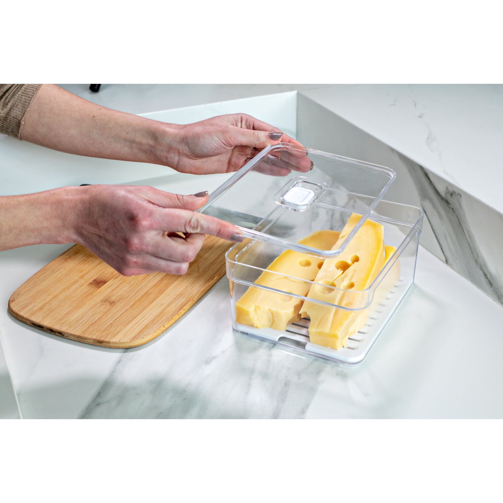 Organizador para refrigeradora Clear Fresh con tapa