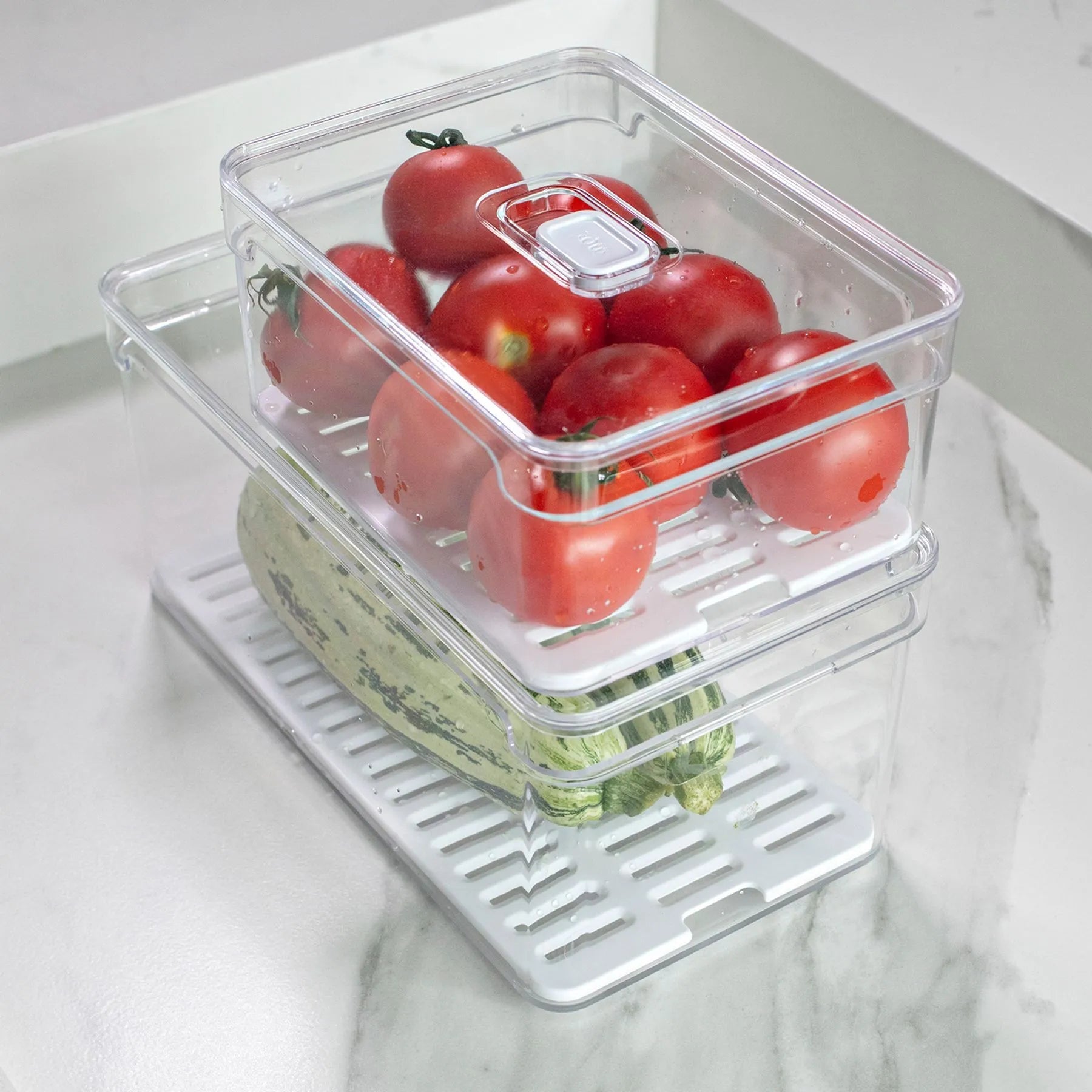 Organizador para refrigeradora Clear Fresh con tapa