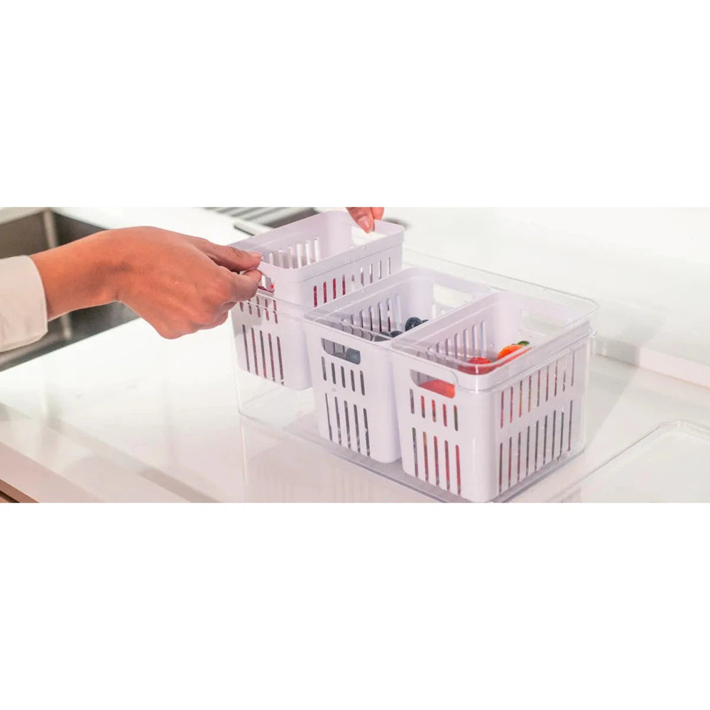 Organizador para refrigeradora c/ cesta Clear Fresh
