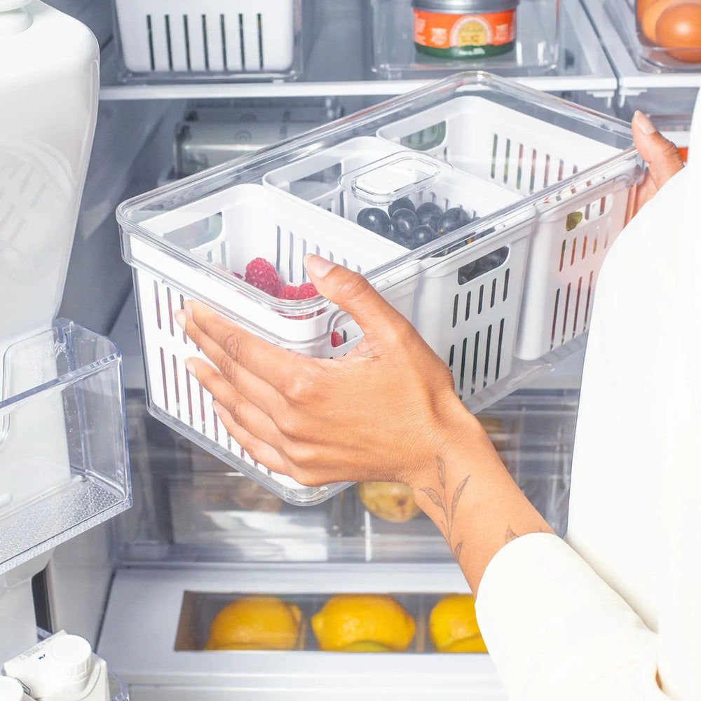 Organizador para refrigeradora c/ cesta Clear Fresh