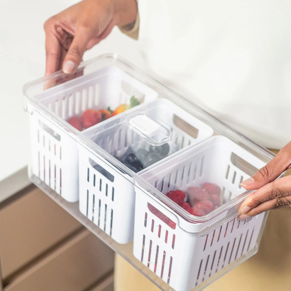 Organizador para refrigeradora c/ cesta Clear Fresh