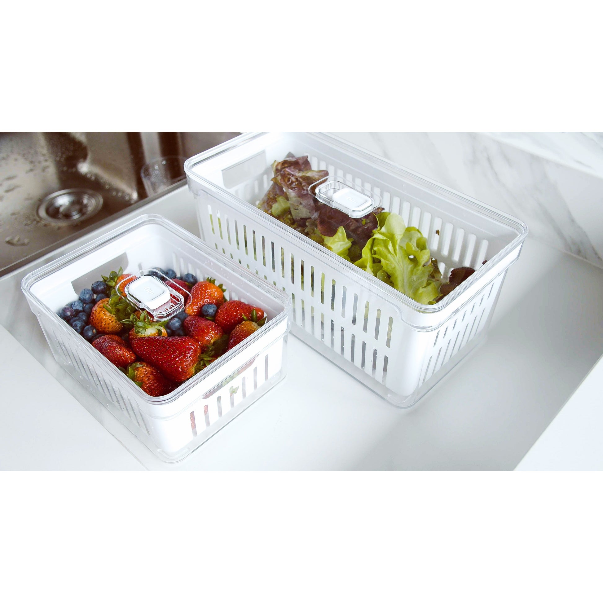 Organizador para refrigeradora c/ cesta Clear Fresh
