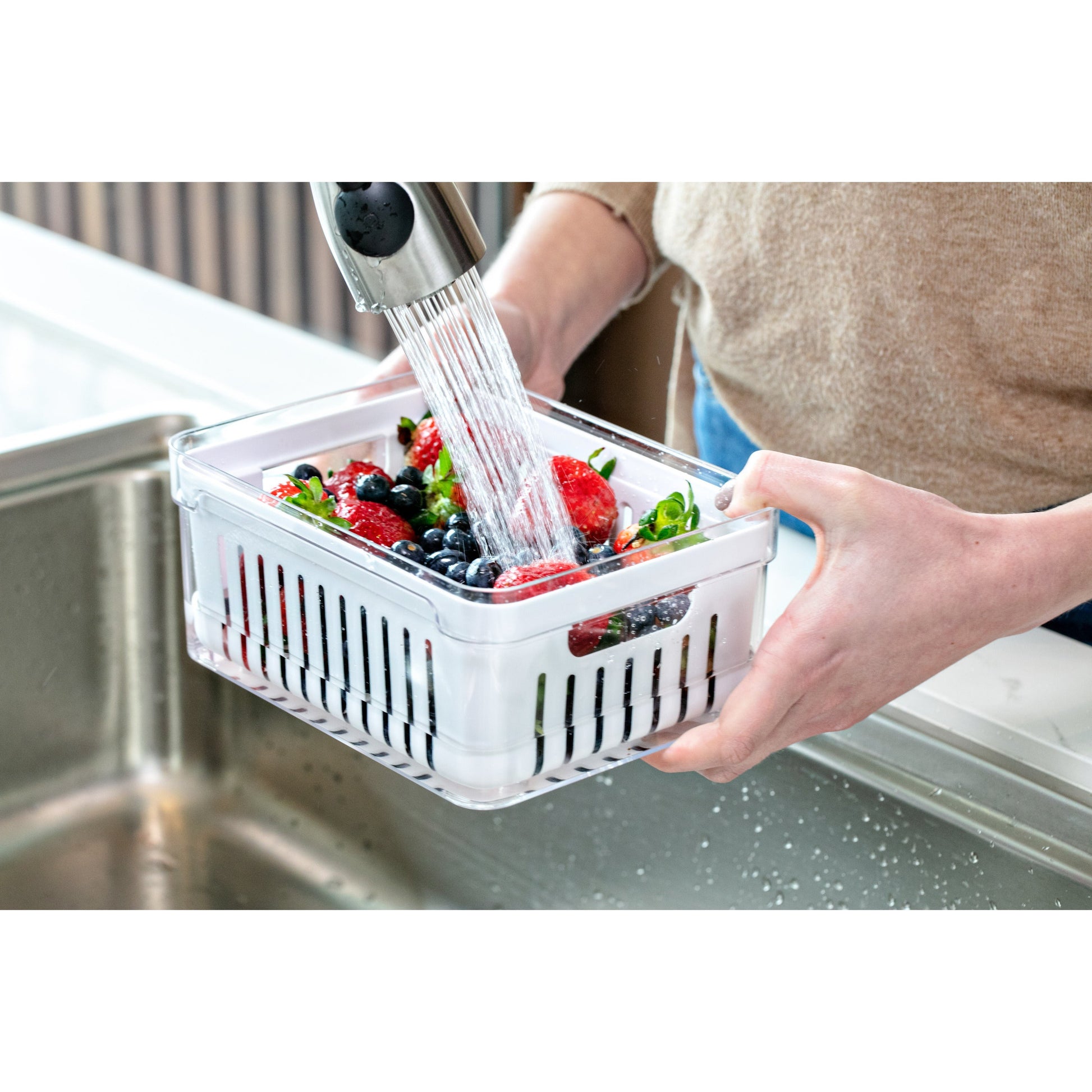 Organizador para refrigeradora c/ cesta Clear Fresh