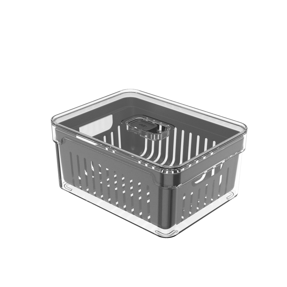 Organizador refrigeradora Clear Fresh c/cesta negro