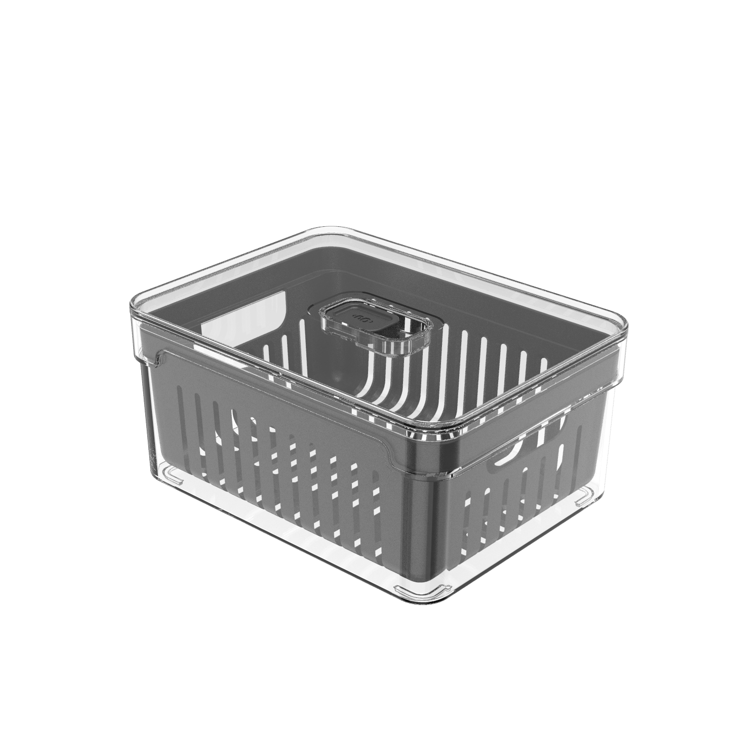 Organizador refrigeradora Clear Fresh c/cesta negro