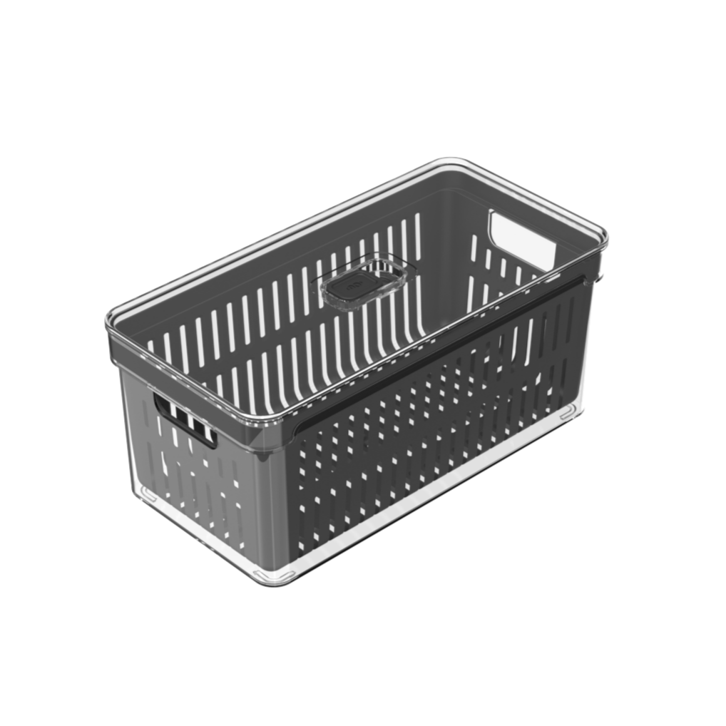 Organizador refrigeradora Clear Fresh c/cesta negro