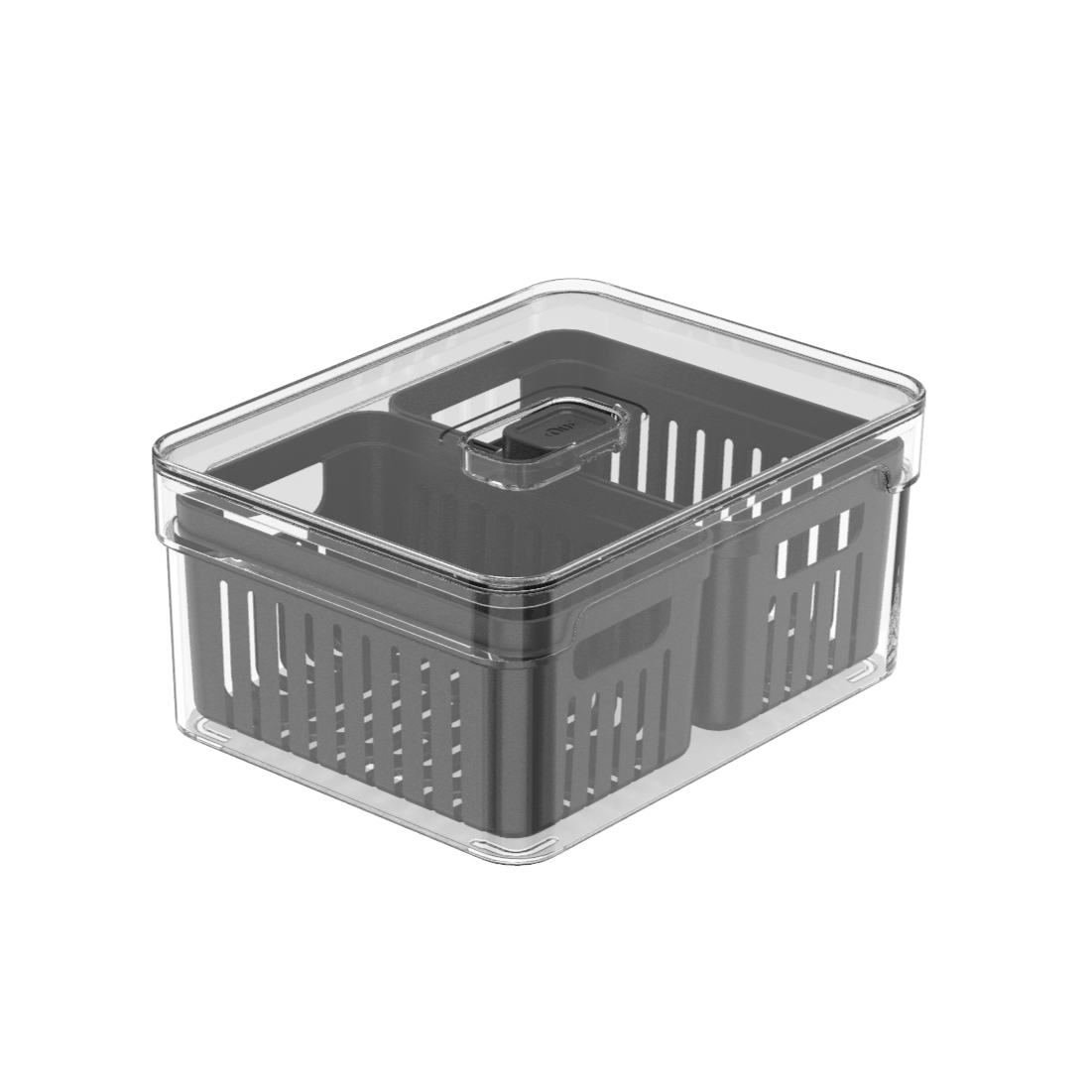 Organizador refrigeradora Clear Fresh c/cesta negro