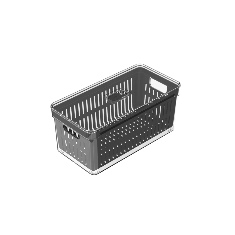 Organizador refrigeradora Clear Fresh c/cesta negro