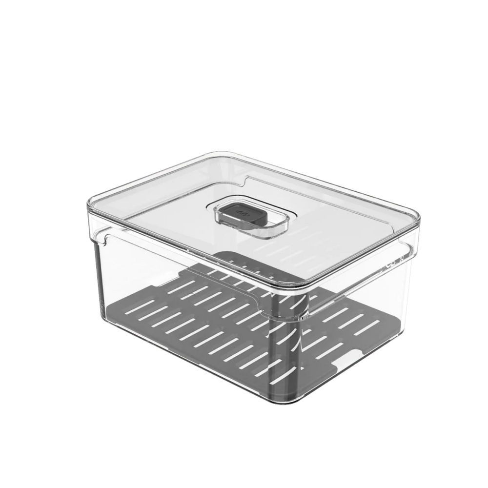 Organizador refrigeradora Clear Fresh c/tapa 2.2L negro