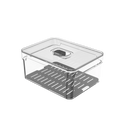 Organizador refrigeradora Clear Fresh c/tapa 2.2L negro