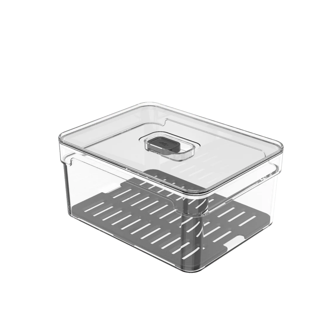 Organizador refrigeradora Clear Fresh c/tapa 2.2L negro