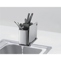 Organizador utensilios acero inoxidable Kala - Con ranuras para cuchillos, compartimento para cubiertos y tabla de picar
