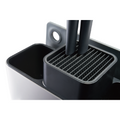 Organizador utensilios acero inoxidable Kala - Con ranuras para cuchillos, compartimento para cubiertos y tabla de picar
