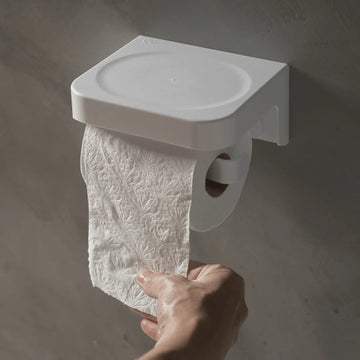 Porta Papel Higiénico Adhesivo Eleve Blanco – Sin Taladro y Diseño Minimalista