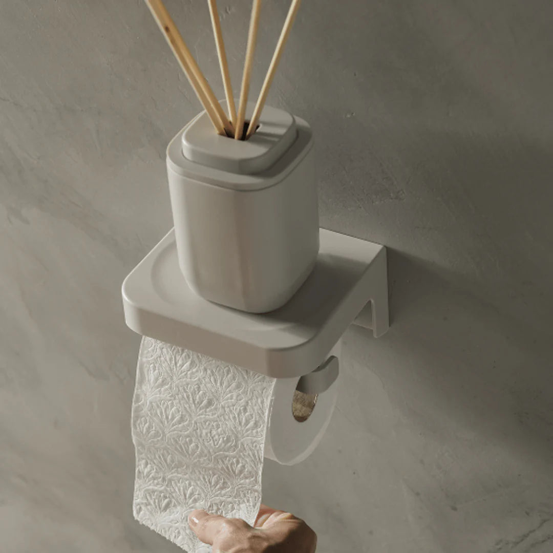 Porta Papel Higiénico Adhesivo Eleve Beige – Sin Taladro y Diseño Minimalista