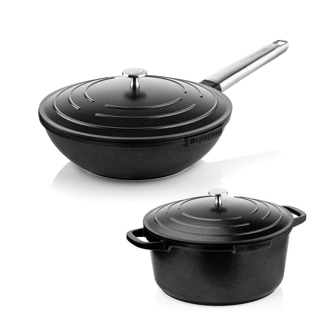 Pack Olla 24cm + Wok 28cm antiadherente Performance QuanTanium