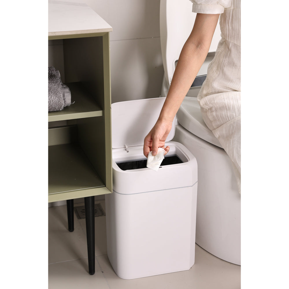Pack x 2 Tacho basura sensor 16L+12L blanco ABS