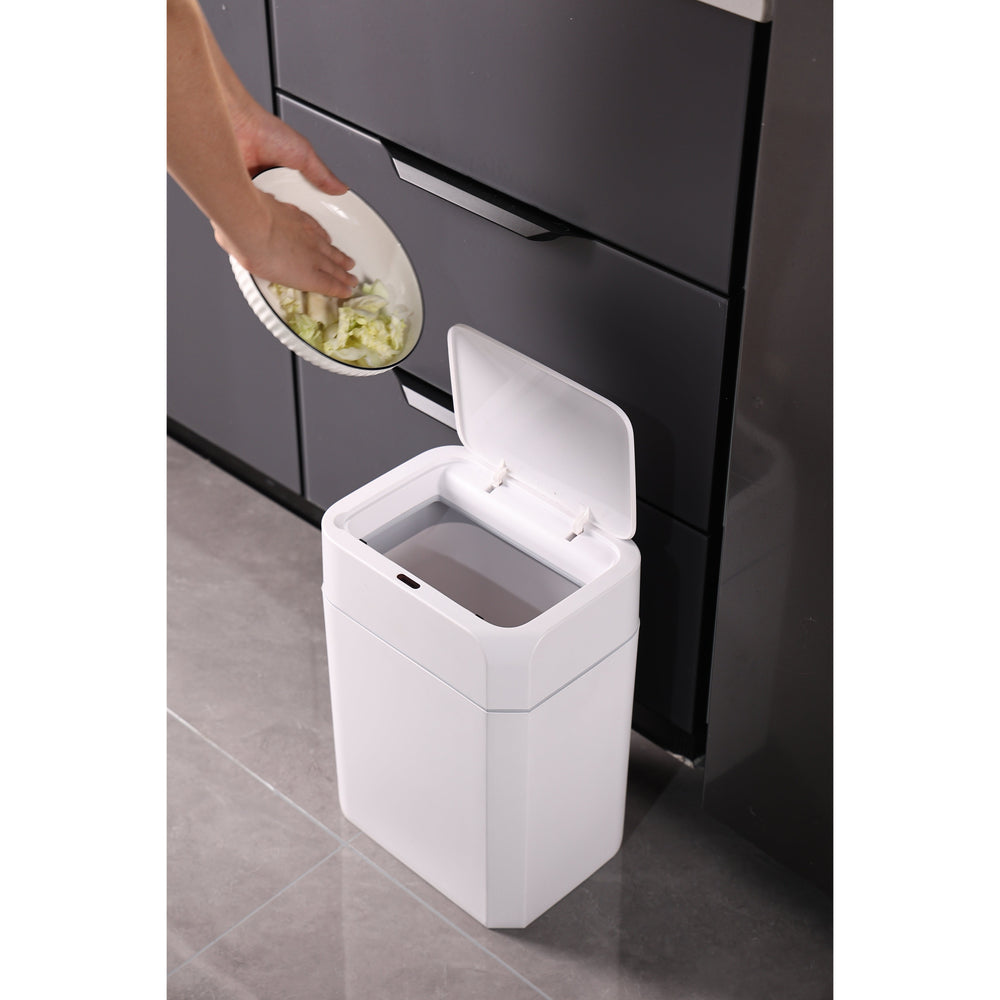 Pack x 2 Tacho basura sensor 16L+12L blanco ABS
