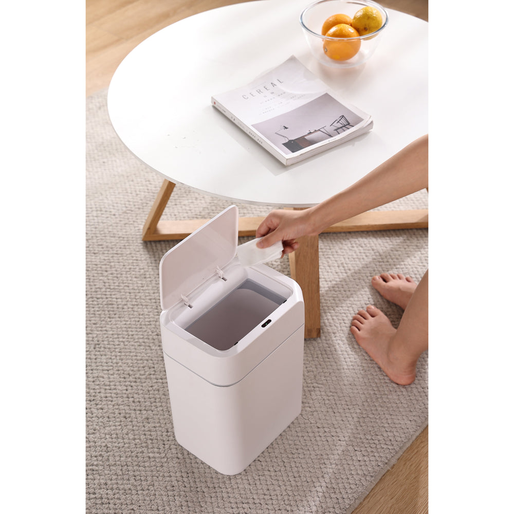 Pack x 2 Tacho basura sensor 16L+12L blanco ABS