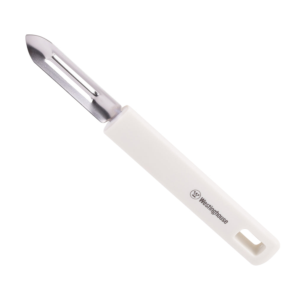 Pelador verduras acero inoxidable blanco - Mango Ergonómico y Corte Preciso