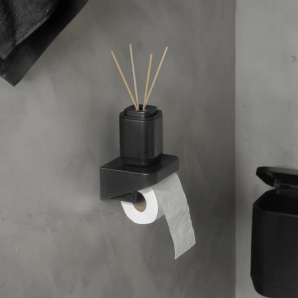 Porta Papel Higiénico Adhesivo Eleve Negro – Sin Taladro y Diseño Minimalista