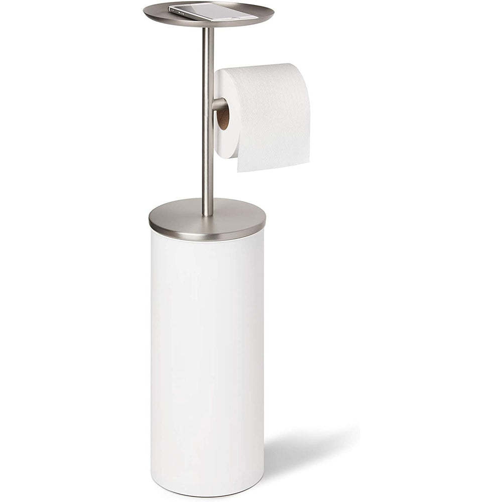 Porta Papel Higiénico Portaloo Blanco – Con Almacenamiento Oculto y Bandeja Superior