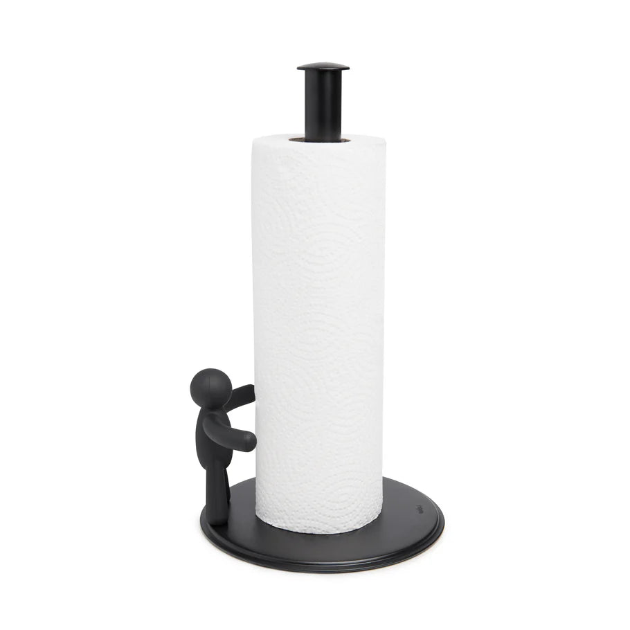 Porta Papel Toalla de Cocina Buddy Negro – Moderno, Antideslizante y de Alta Durabilidad