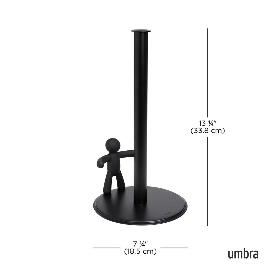 Porta Papel Toalla de Cocina Buddy Negro – Moderno, Antideslizante y de Alta Durabilidad