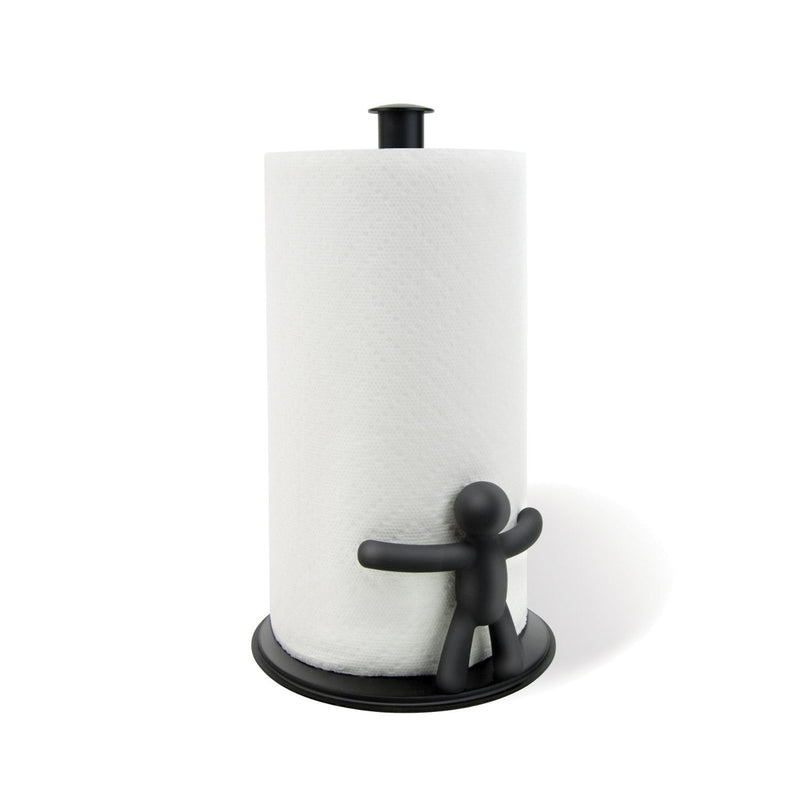 Porta Papel Toalla de Cocina Buddy Negro – Moderno, Antideslizante y de Alta Durabilidad