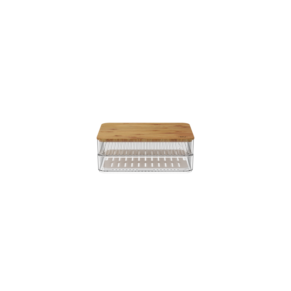 Porta-fiambres doble Clear Fresh tapa de bambu