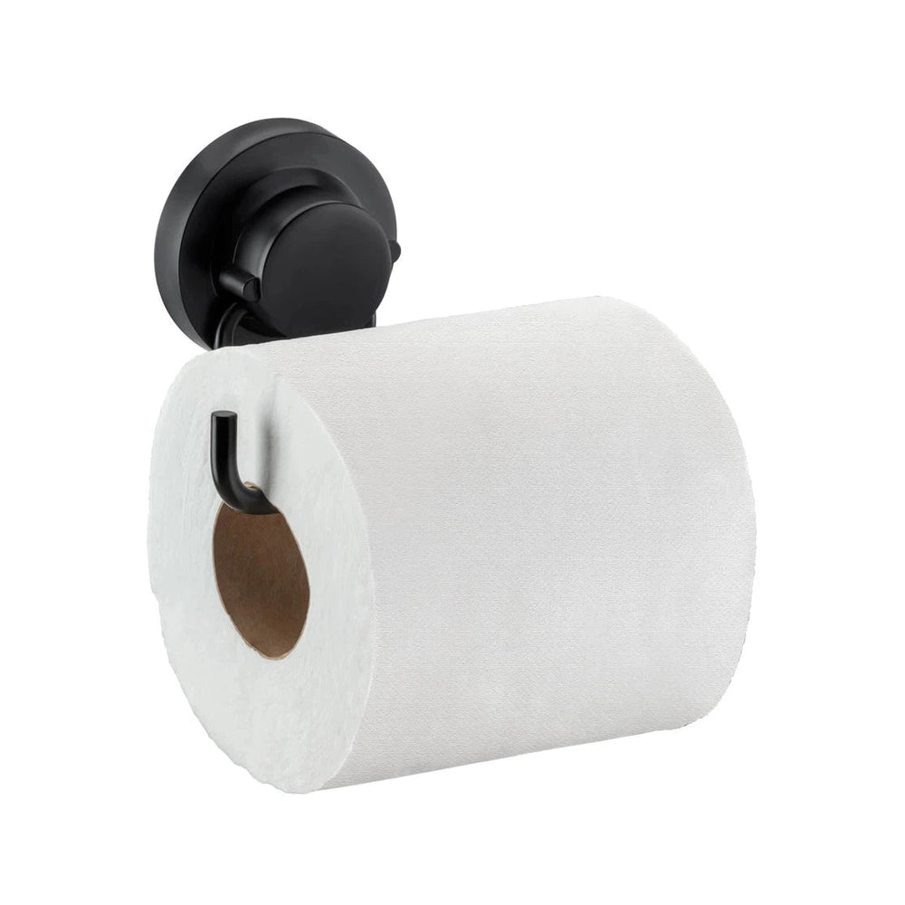 Porta papel higienico ventosa succión Praticita negro mate
