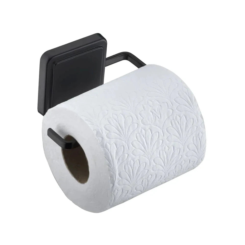 Portarrollos de papel higiénico con adhesivo - negro mate