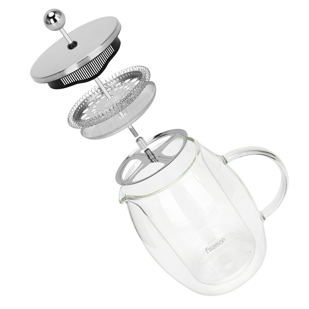 Prensa Francesa 600 ml de Doble Pared – Café Premium con Vidrio Borosilicato y Acero Inoxidable