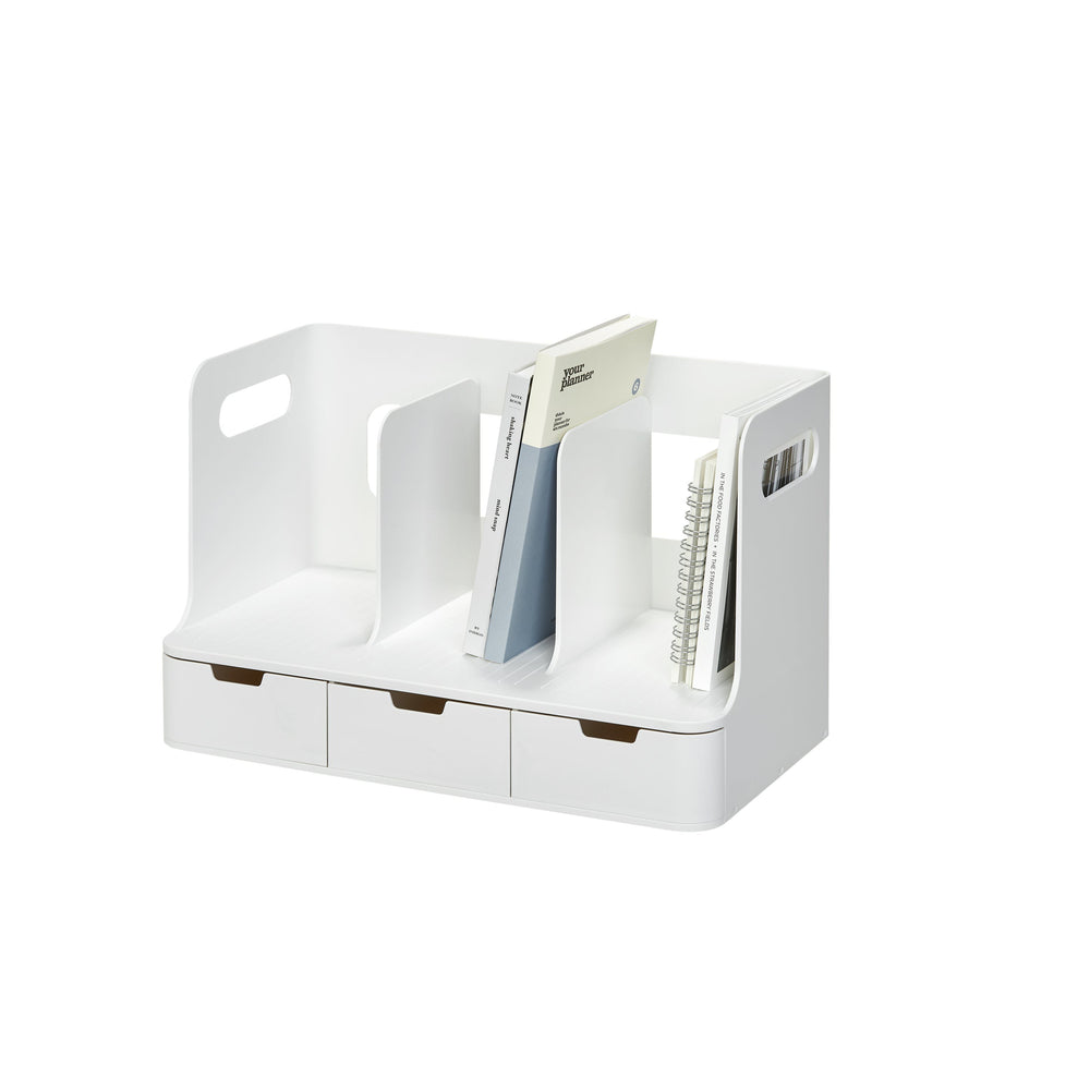 Rack libros con cajones Olio blanco
