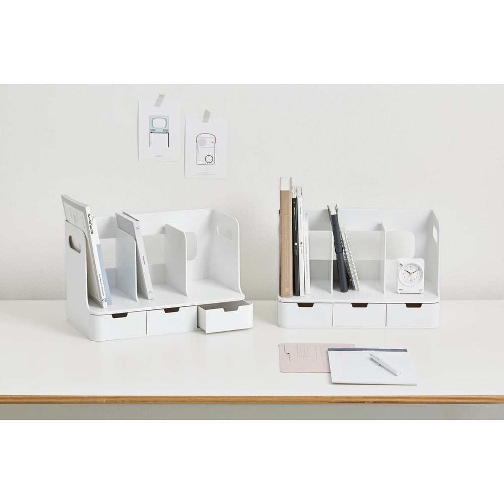 Rack libros con cajones Olio blanco