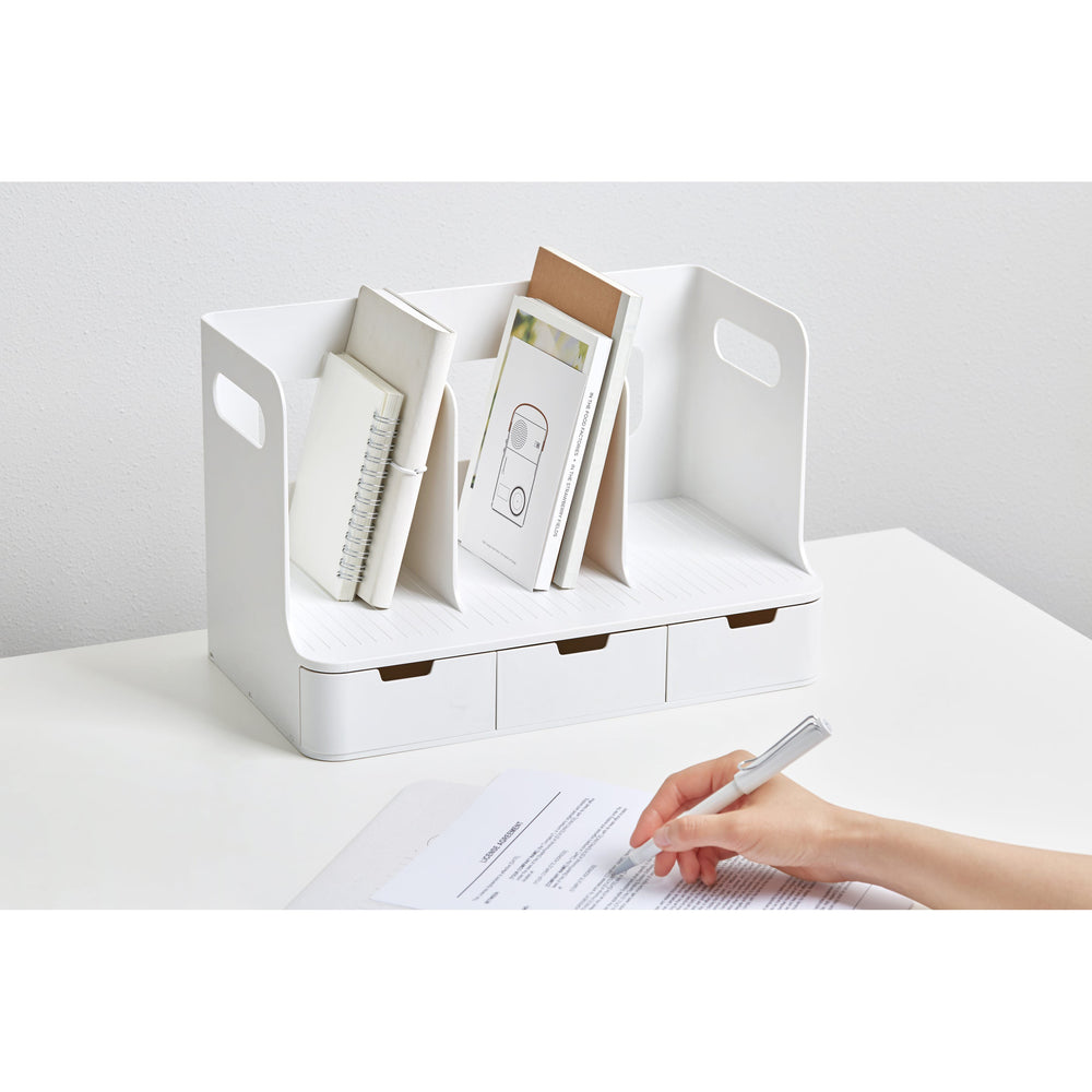 Rack libros con cajones Olio blanco