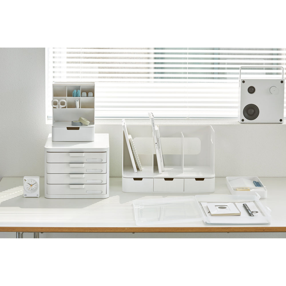 Rack libros con cajones Olio blanco