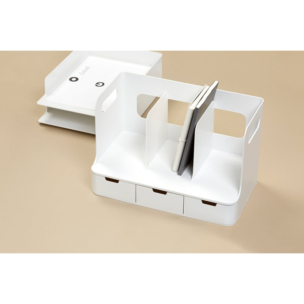 Rack libros con cajones Olio blanco