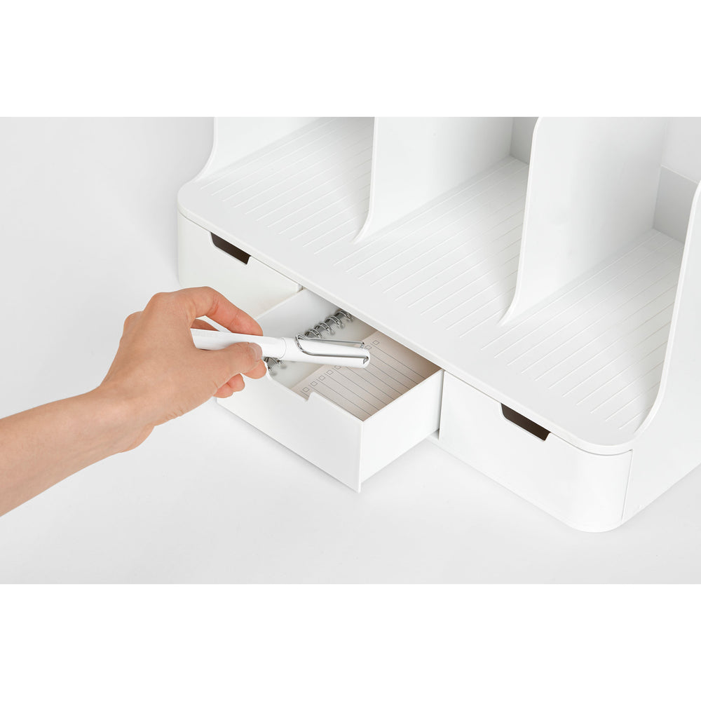 Rack libros con cajones Olio blanco