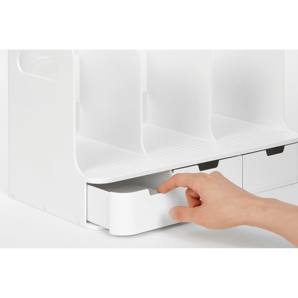 Rack libros con cajones Olio blanco