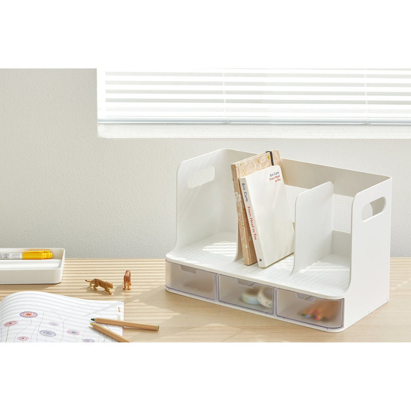 Rack libros con cajones Olio transparente