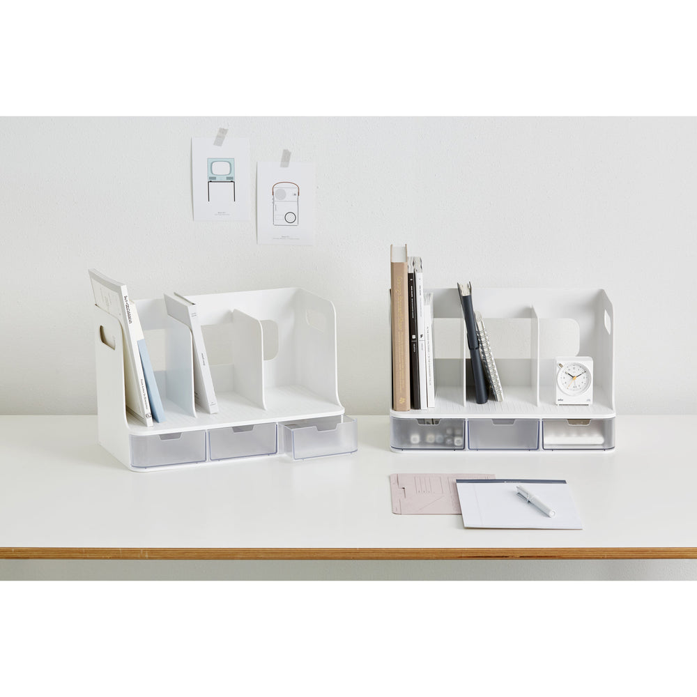 Rack libros con cajones Olio transparente