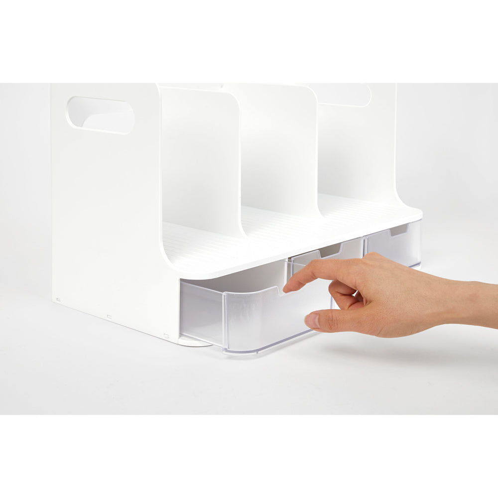 Rack libros con cajones Olio transparente