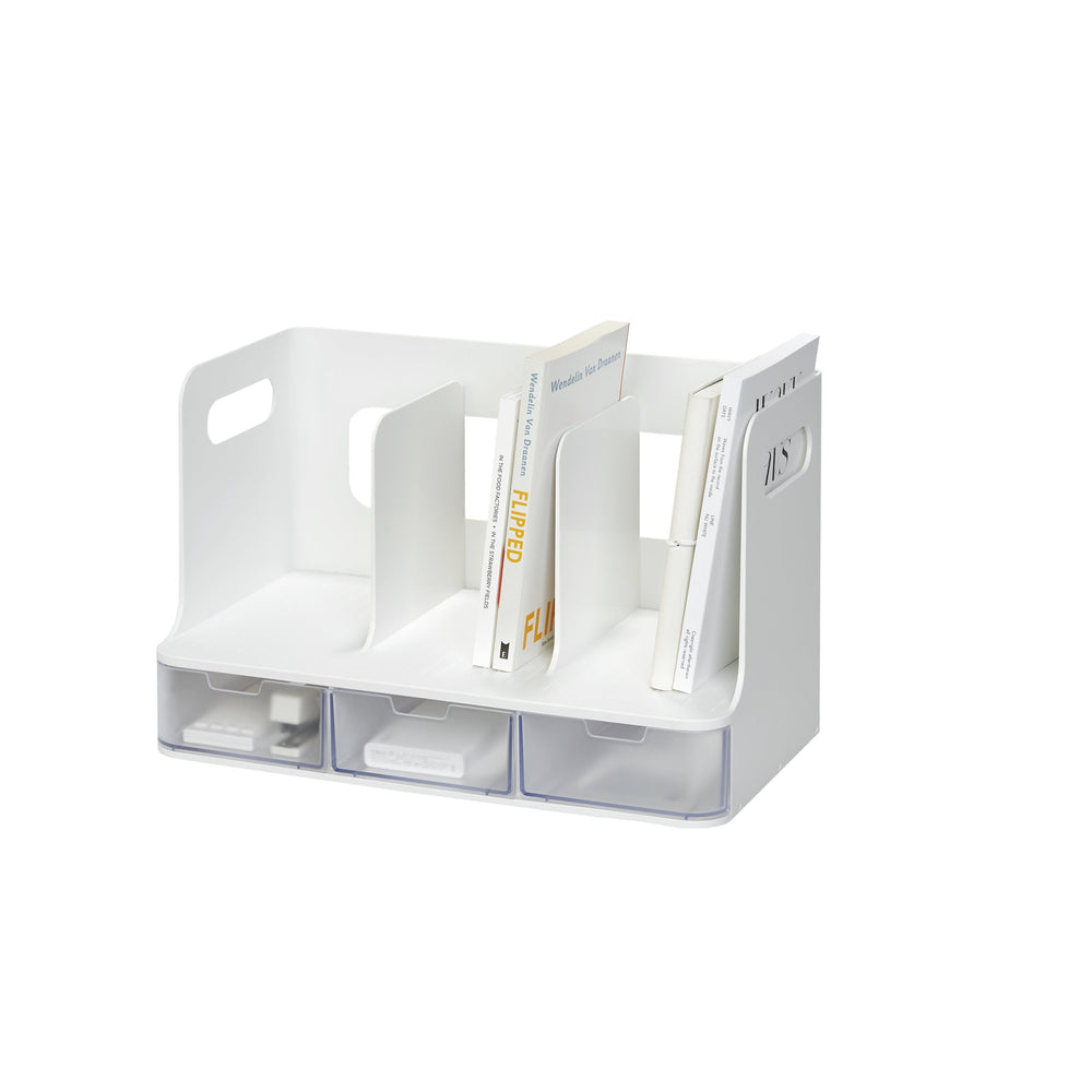 Rack libros con cajones Olio transparente