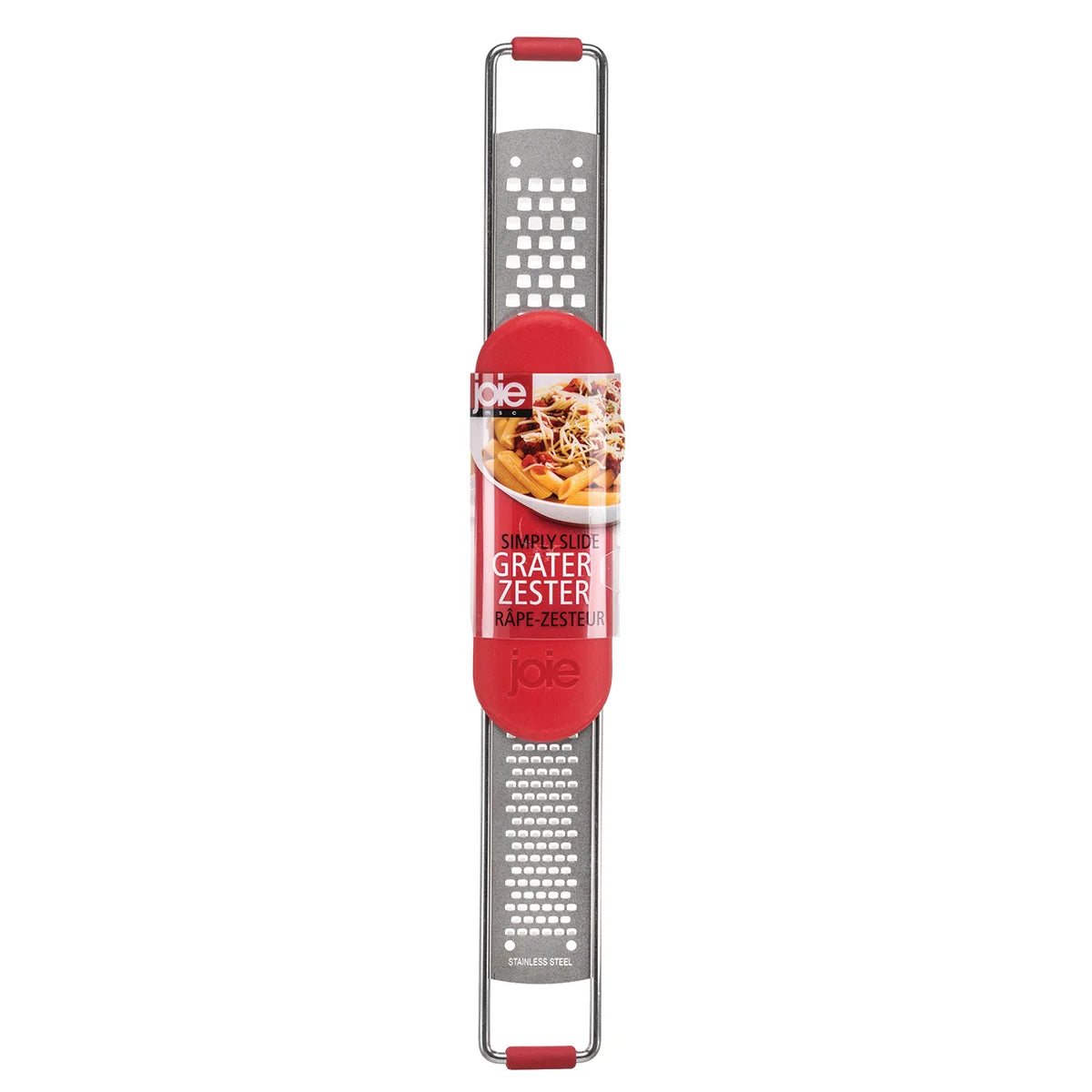 Rallador y Zesteador 2 en 1 con Mango Deslizante rojo