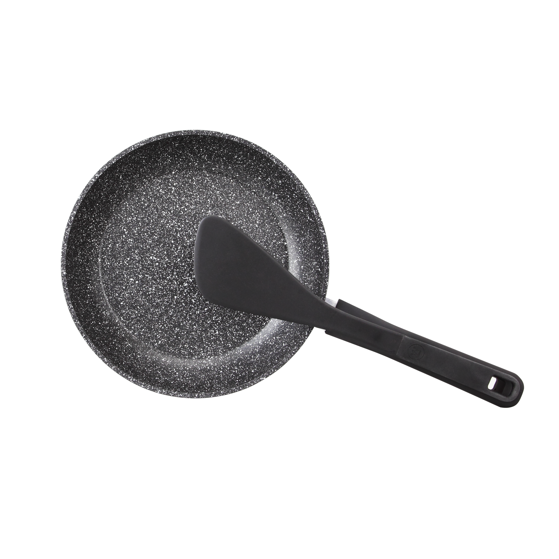 Sartén Antiadherente Black Marble 28cm con Espatula magnética – Inducción y Mango Cool-Touch