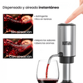 Set Eléctrico Premium de Vino USB acero Inoxidable 4 en 1: Sacacorcho, Decantador, Cortador y Tapón al Vacío